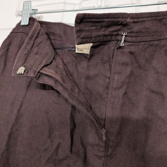Vintage Apostrophe 100% Linen Maxi Skirt Womens Size 16 Brown Modest Lagenlook - Picture 3 of 8